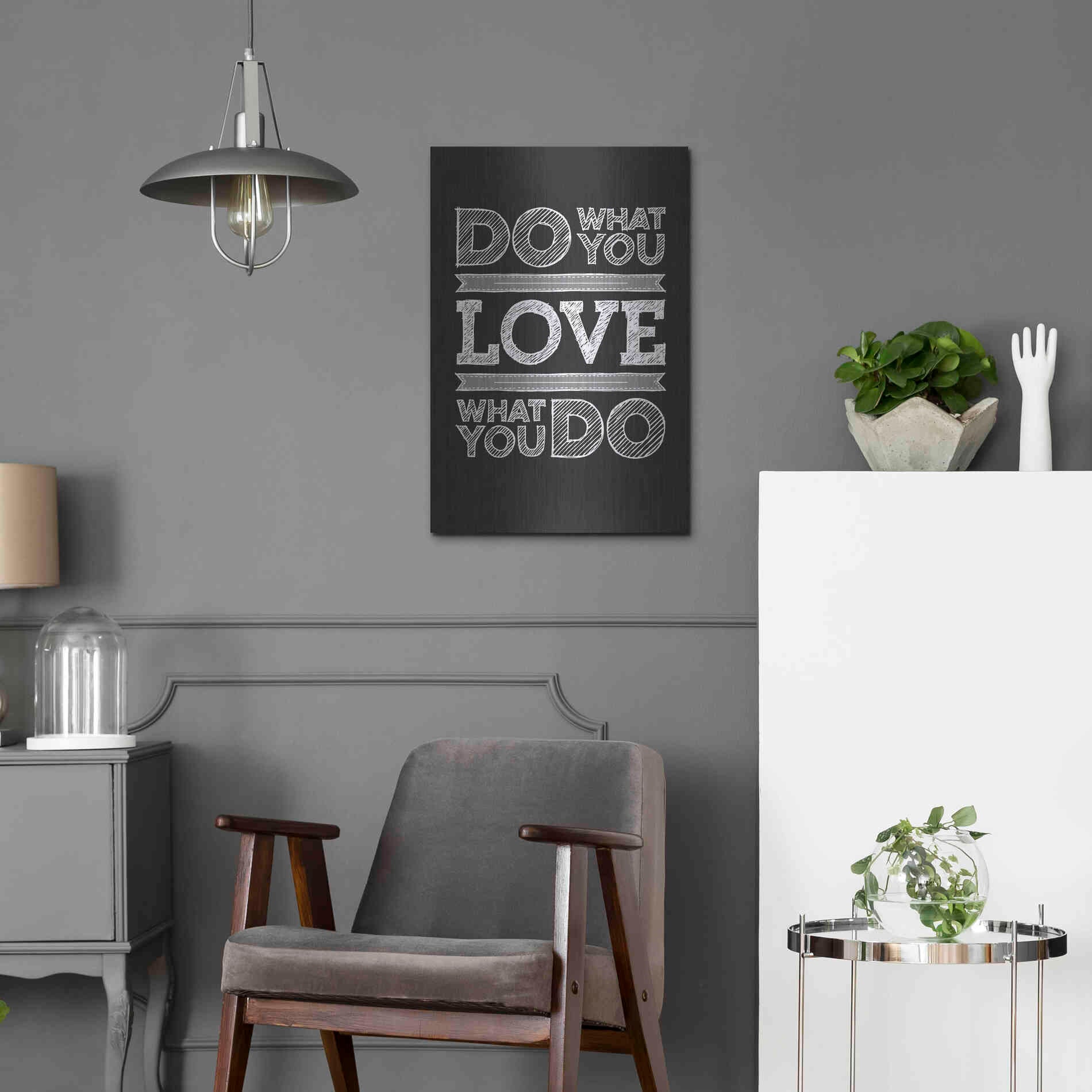 Luxe Metal Art 'Do What You Love' by GraphINC, Metal Wall Art,16x24