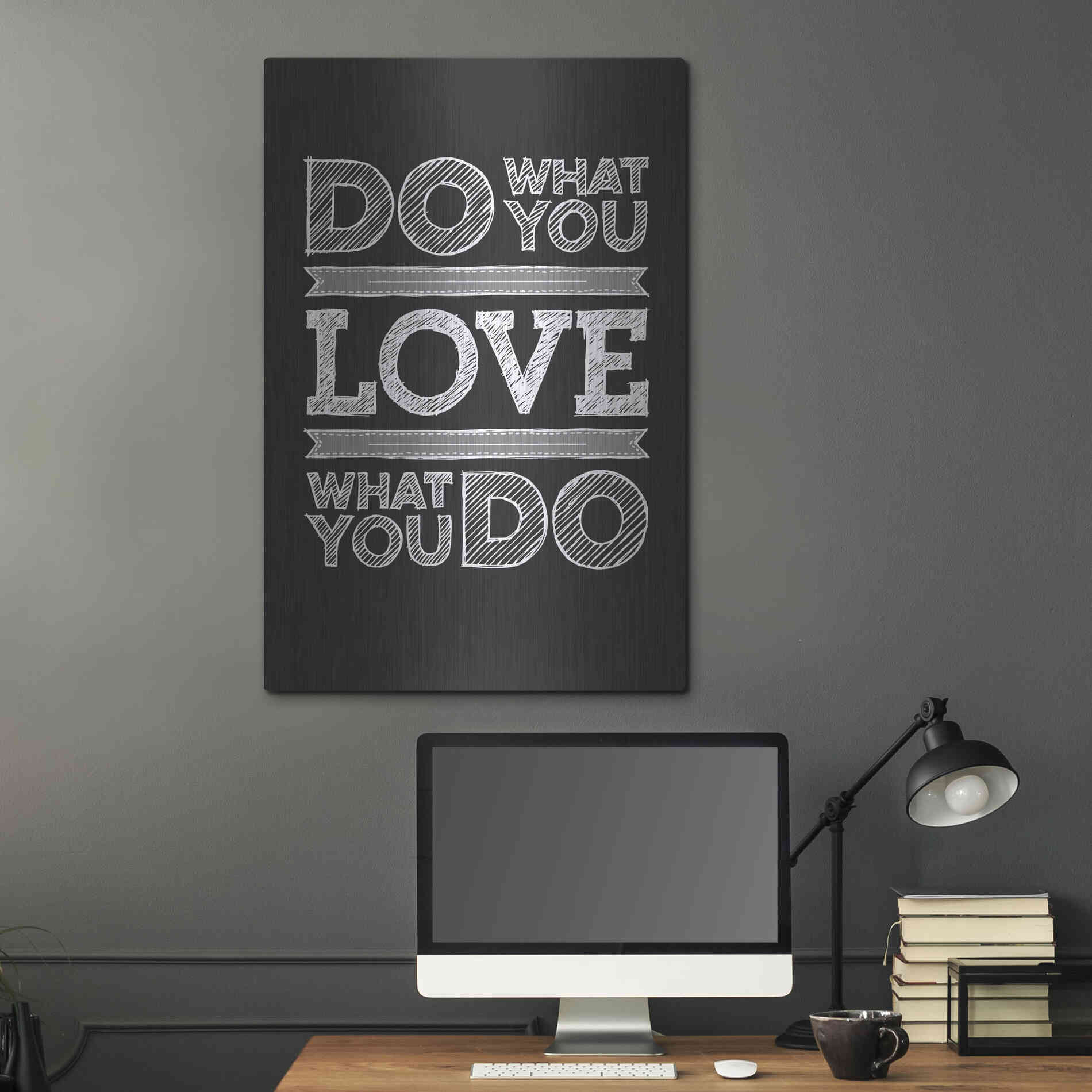 Luxe Metal Art 'Do What You Love' by GraphINC, Metal Wall Art,24x36