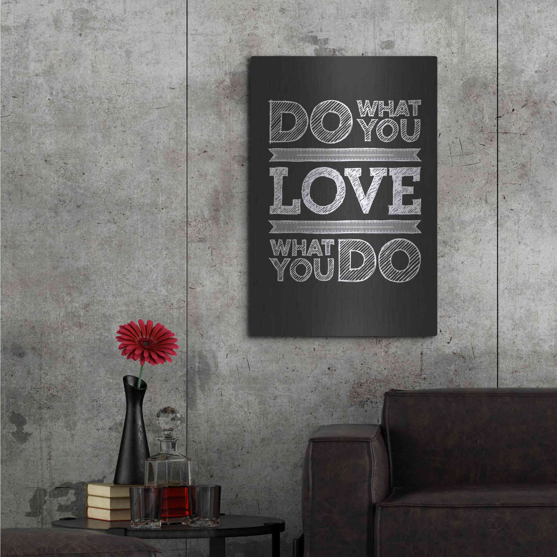 Luxe Metal Art 'Do What You Love' by GraphINC, Metal Wall Art,24x36