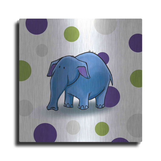 Luxe Metal Art 'Elephant Blue' by GraphINC, Metal Wall Art