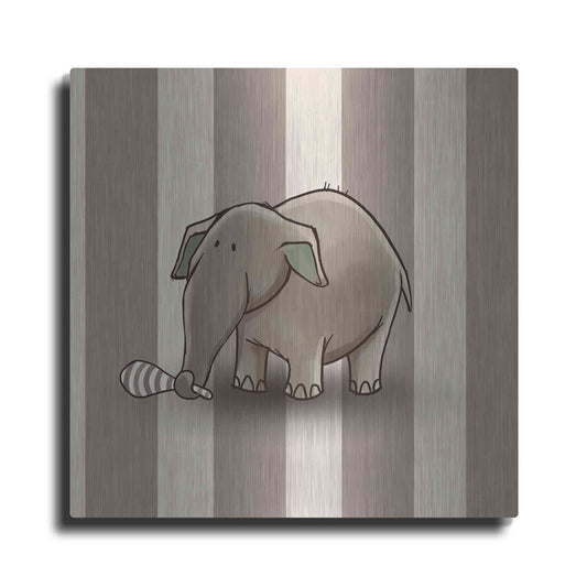 Luxe Metal Art 'Elephant Brown' by GraphINC, Metal Wall Art