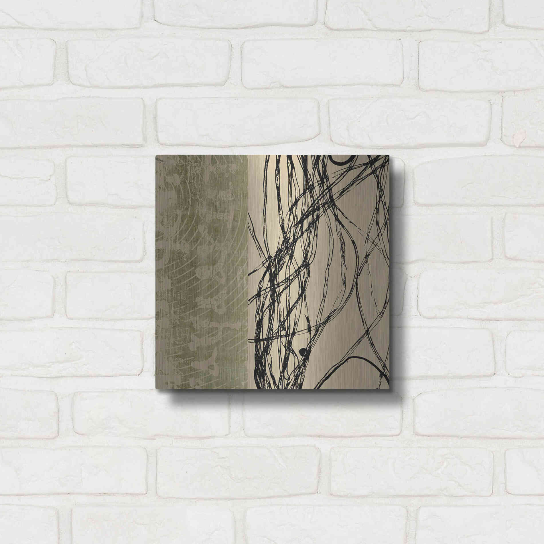 Luxe Metal Art 'Fibers 2' by GraphINC, Metal Wall Art,12x12