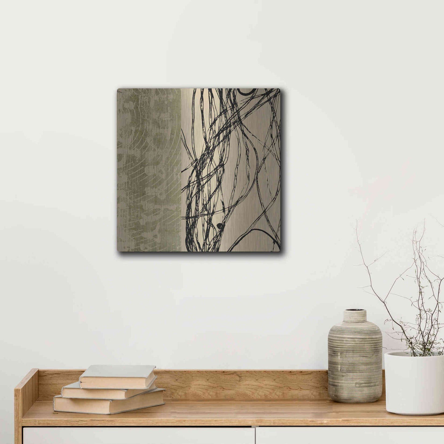 Luxe Metal Art 'Fibers 2' by GraphINC, Metal Wall Art,12x12