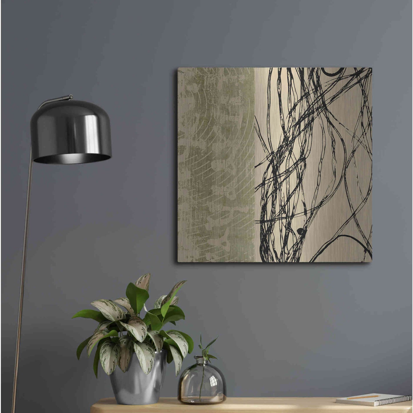 Luxe Metal Art 'Fibers 2' by GraphINC, Metal Wall Art,24x24