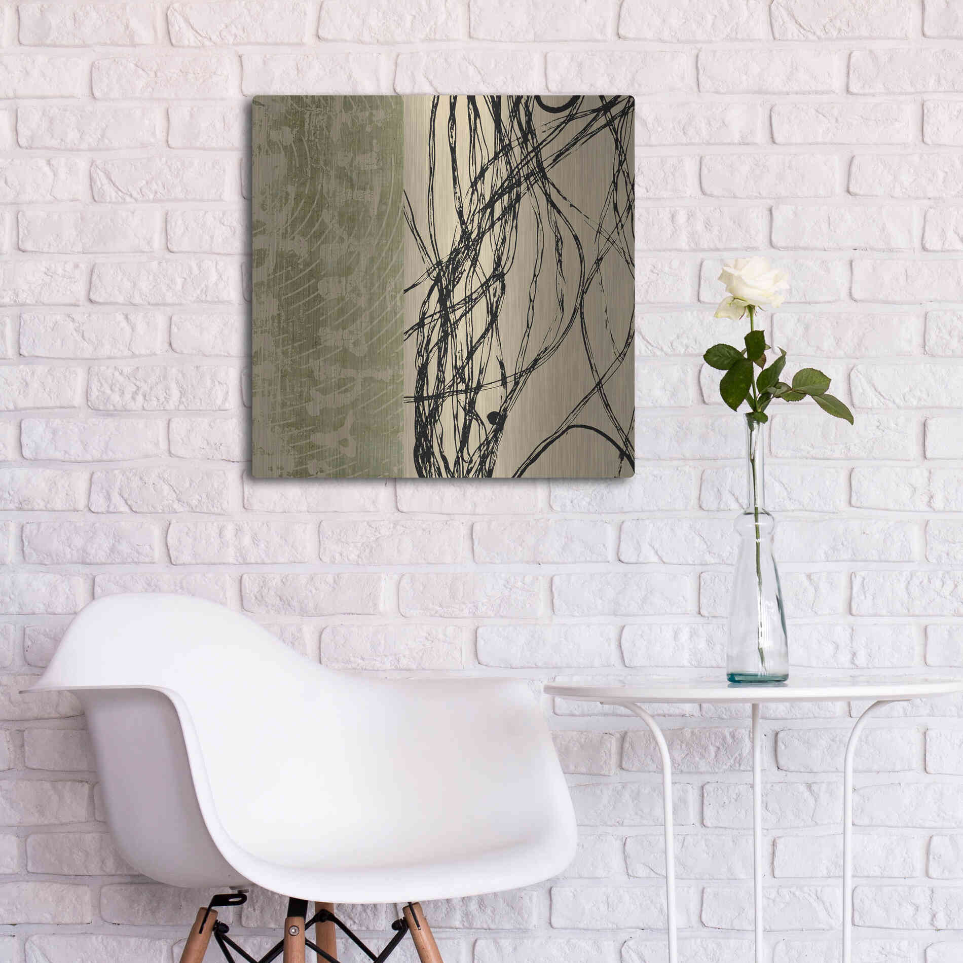 Luxe Metal Art 'Fibers 2' by GraphINC, Metal Wall Art,24x24