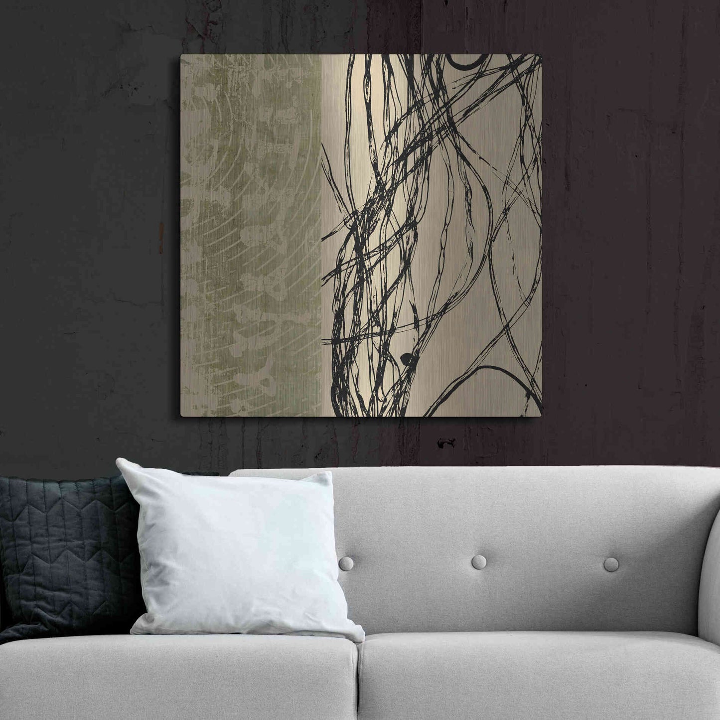 Luxe Metal Art 'Fibers 2' by GraphINC, Metal Wall Art,36x36