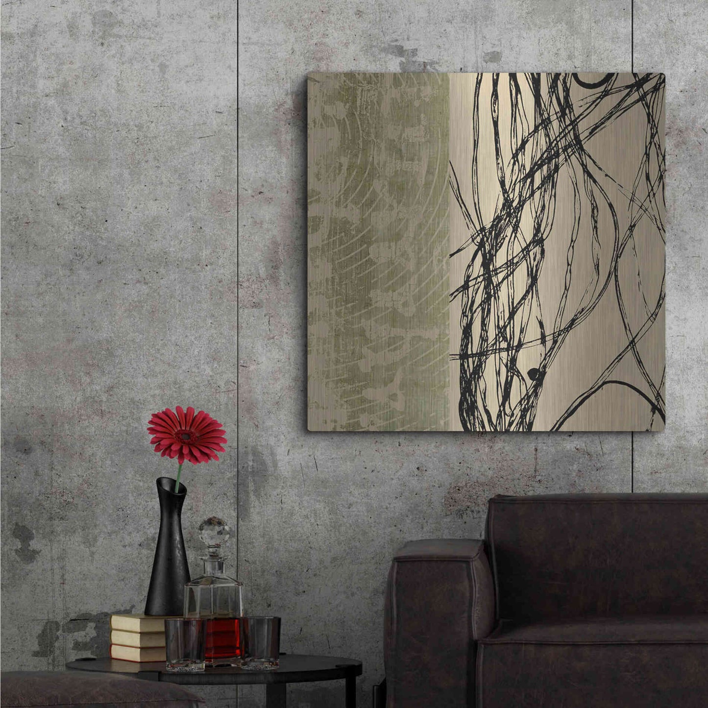 Luxe Metal Art 'Fibers 2' by GraphINC, Metal Wall Art,36x36