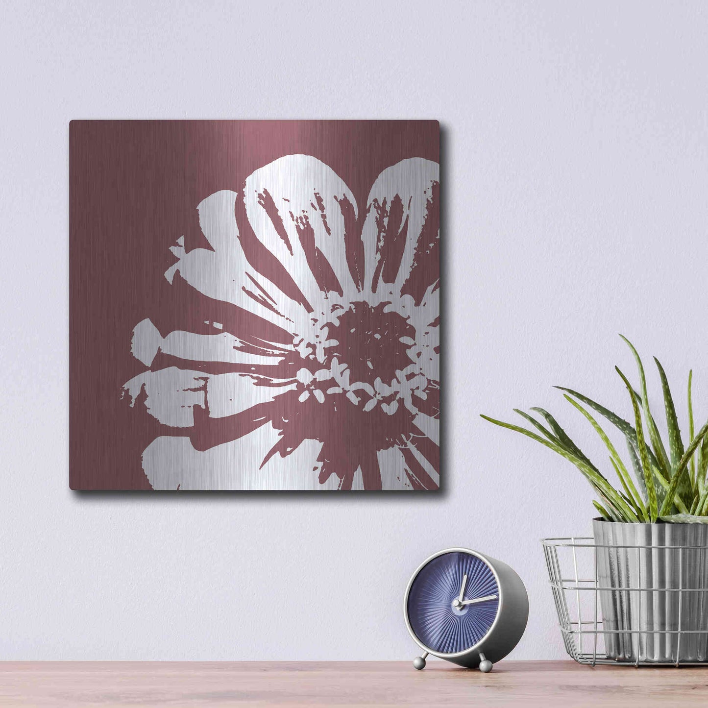 Luxe Metal Art 'Flower II' by GraphINC, Metal Wall Art,12x12