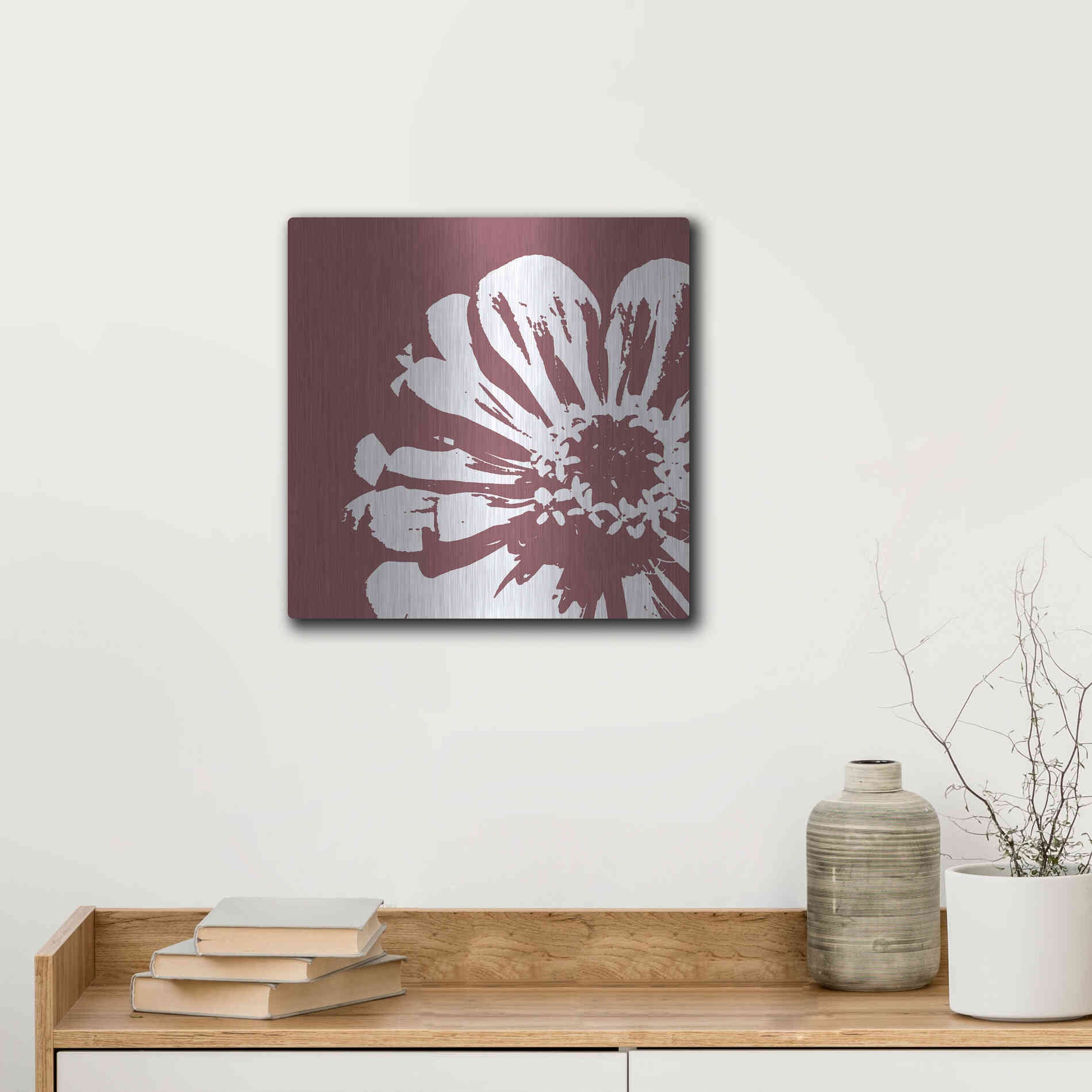 Luxe Metal Art 'Flower II' by GraphINC, Metal Wall Art,12x12