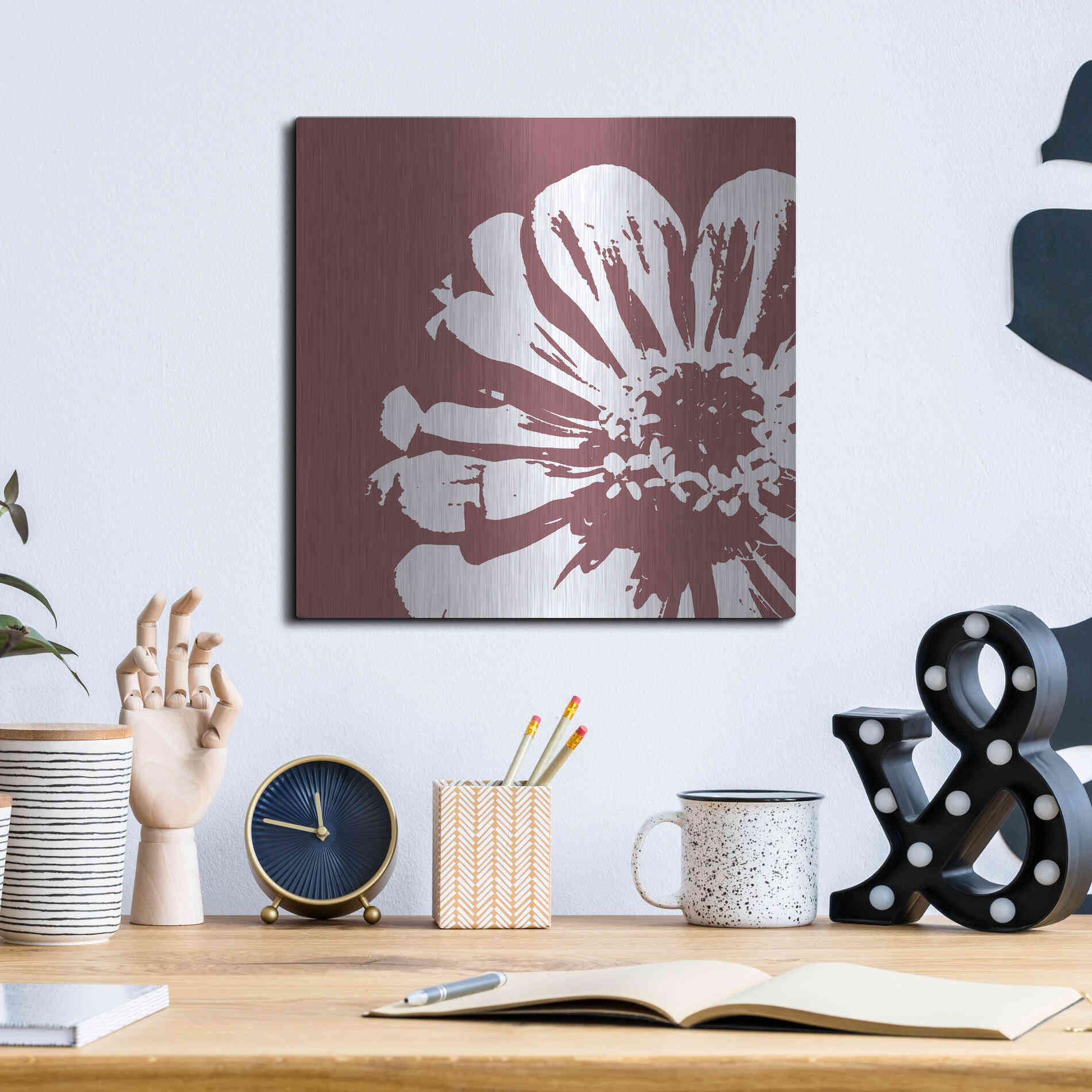 Luxe Metal Art 'Flower II' by GraphINC, Metal Wall Art,12x12