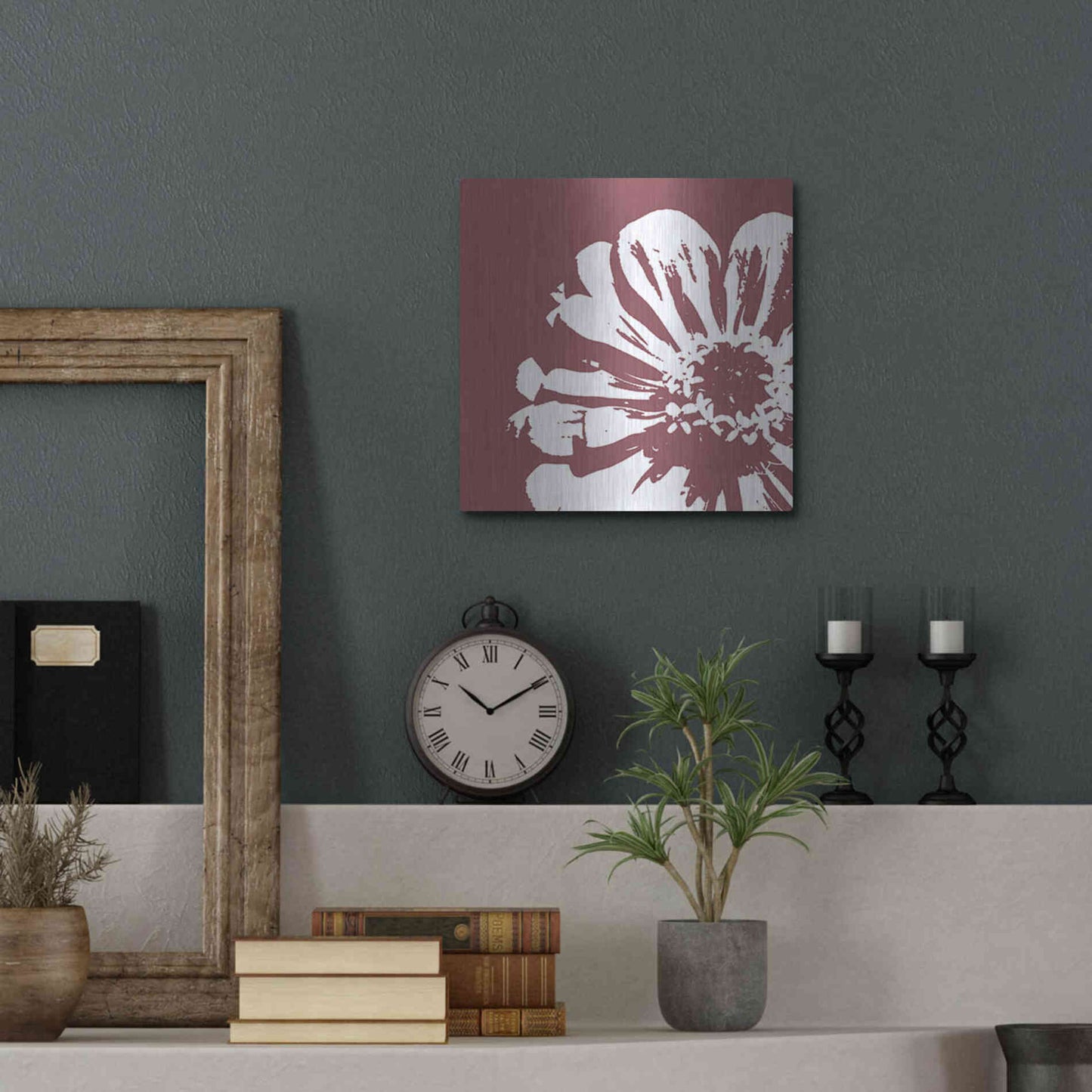 Luxe Metal Art 'Flower II' by GraphINC, Metal Wall Art,12x12