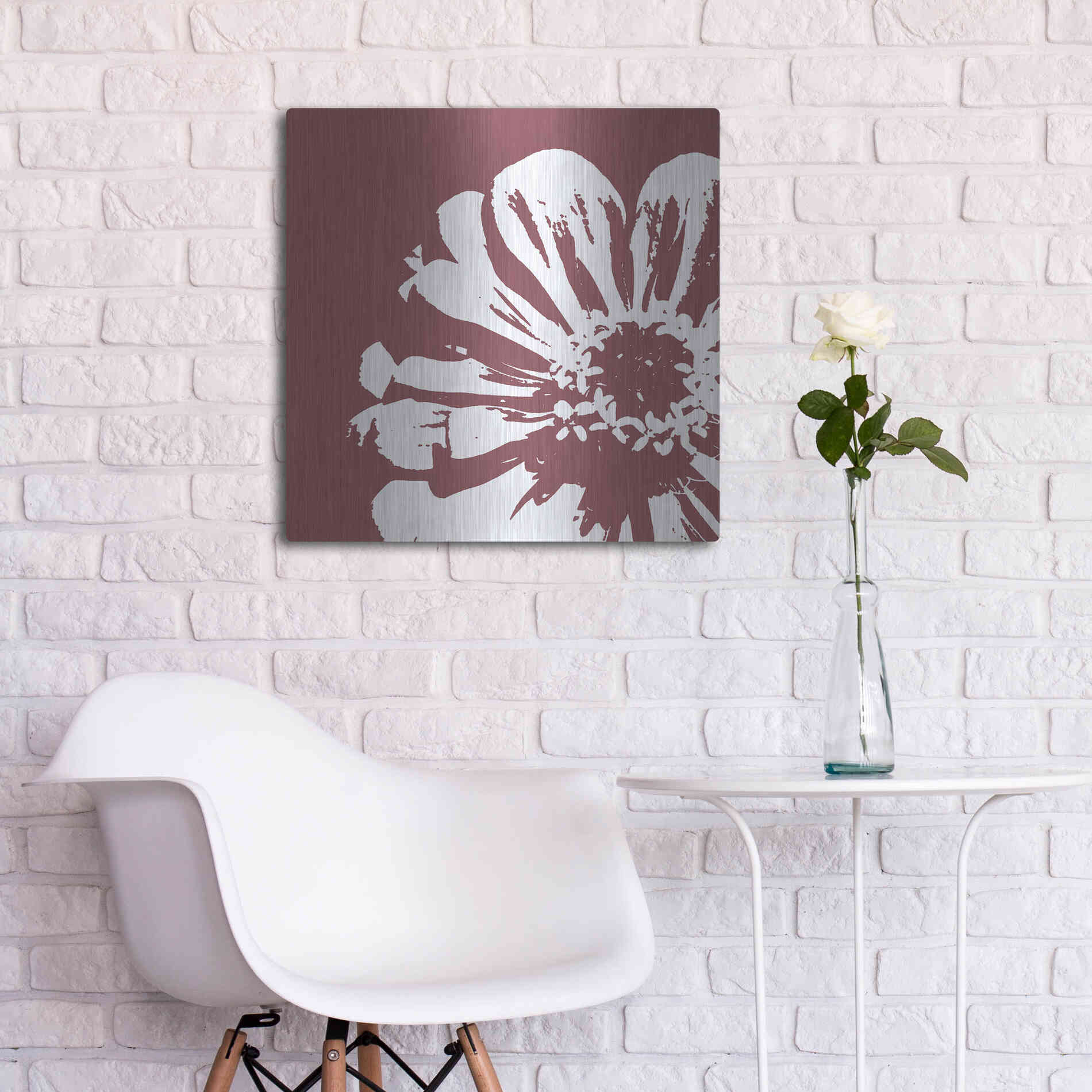 Luxe Metal Art 'Flower II' by GraphINC, Metal Wall Art,24x24