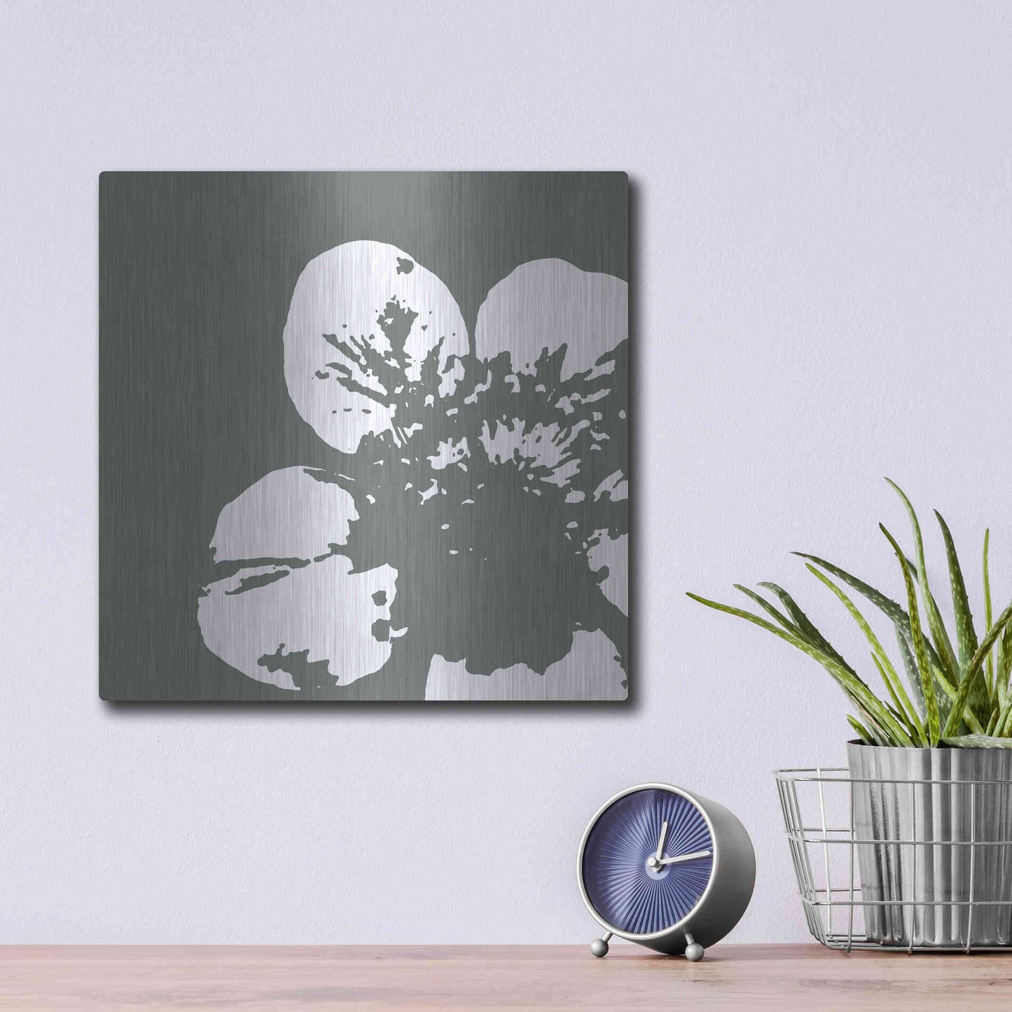 Luxe Metal Art 'Flower III' by GraphINC, Metal Wall Art,12x12