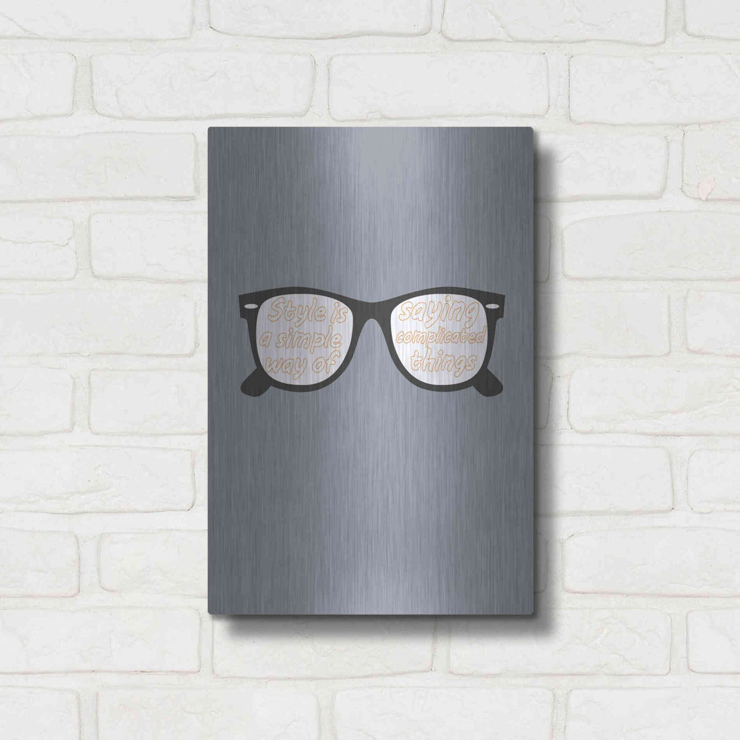 Luxe Metal Art 'Glasses' by GraphINC, Metal Wall Art,12x16