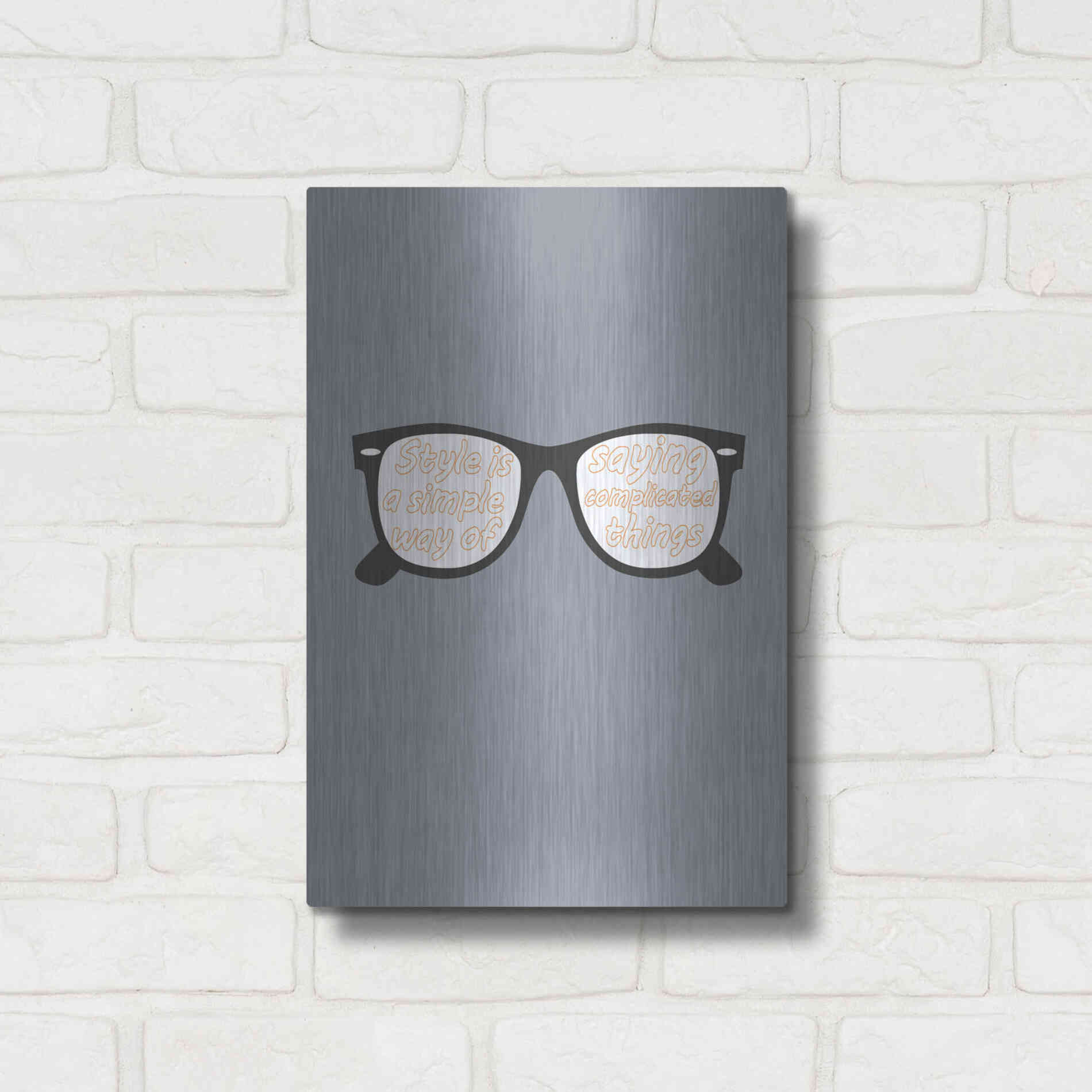 Luxe Metal Art 'Glasses' by GraphINC, Metal Wall Art,12x16