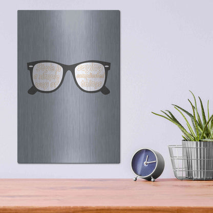 Luxe Metal Art 'Glasses' by GraphINC, Metal Wall Art,12x16