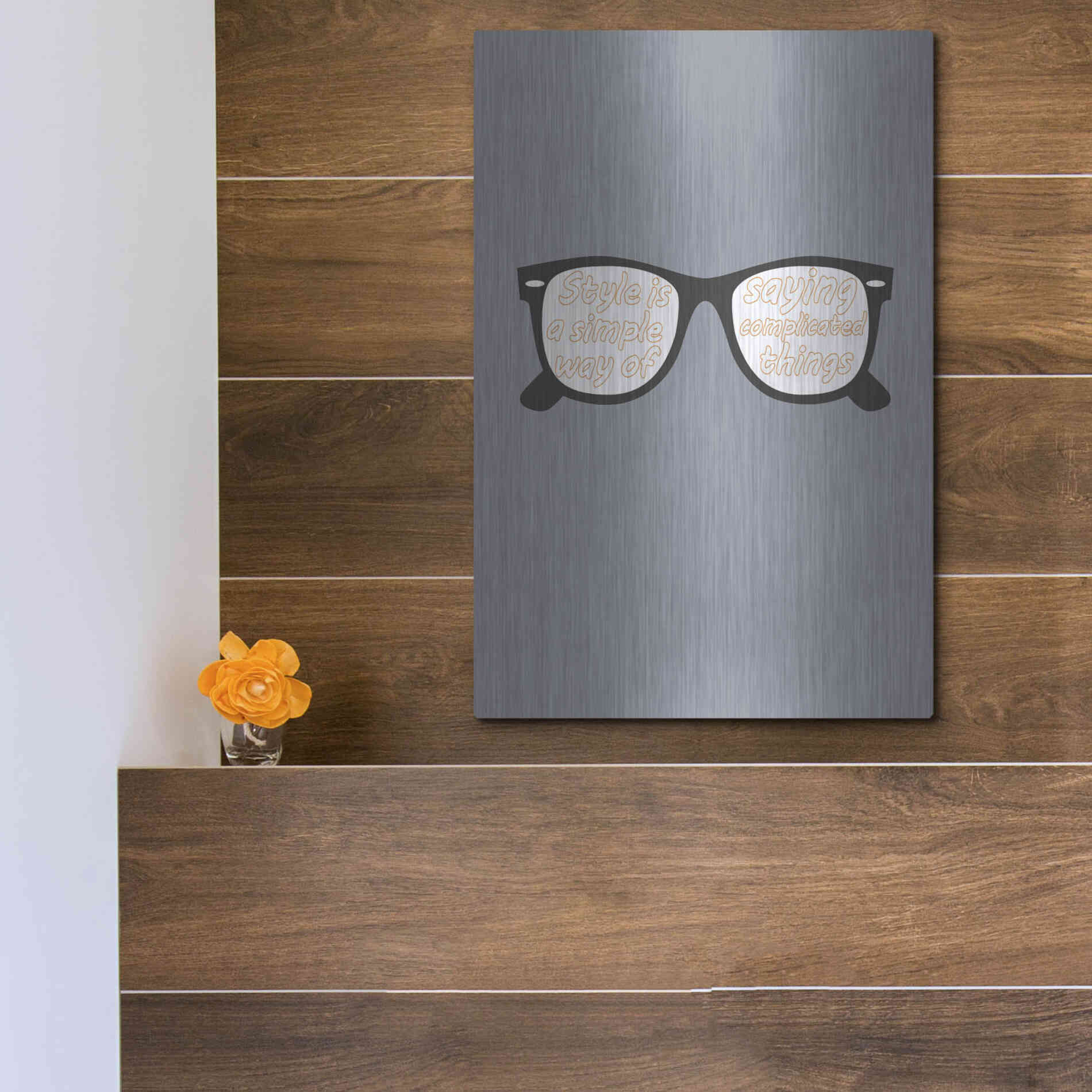 Luxe Metal Art 'Glasses' by GraphINC, Metal Wall Art,12x16