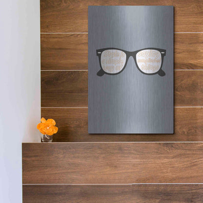 Luxe Metal Art 'Glasses' by GraphINC, Metal Wall Art,12x16