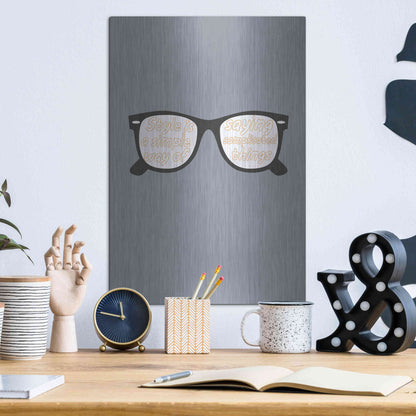 Luxe Metal Art 'Glasses' by GraphINC, Metal Wall Art,12x16