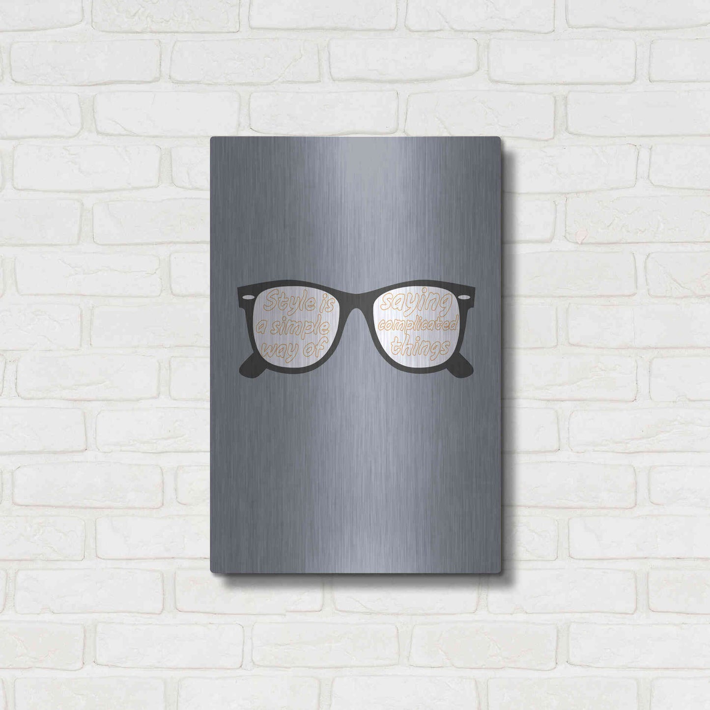 Luxe Metal Art 'Glasses' by GraphINC, Metal Wall Art,16x24