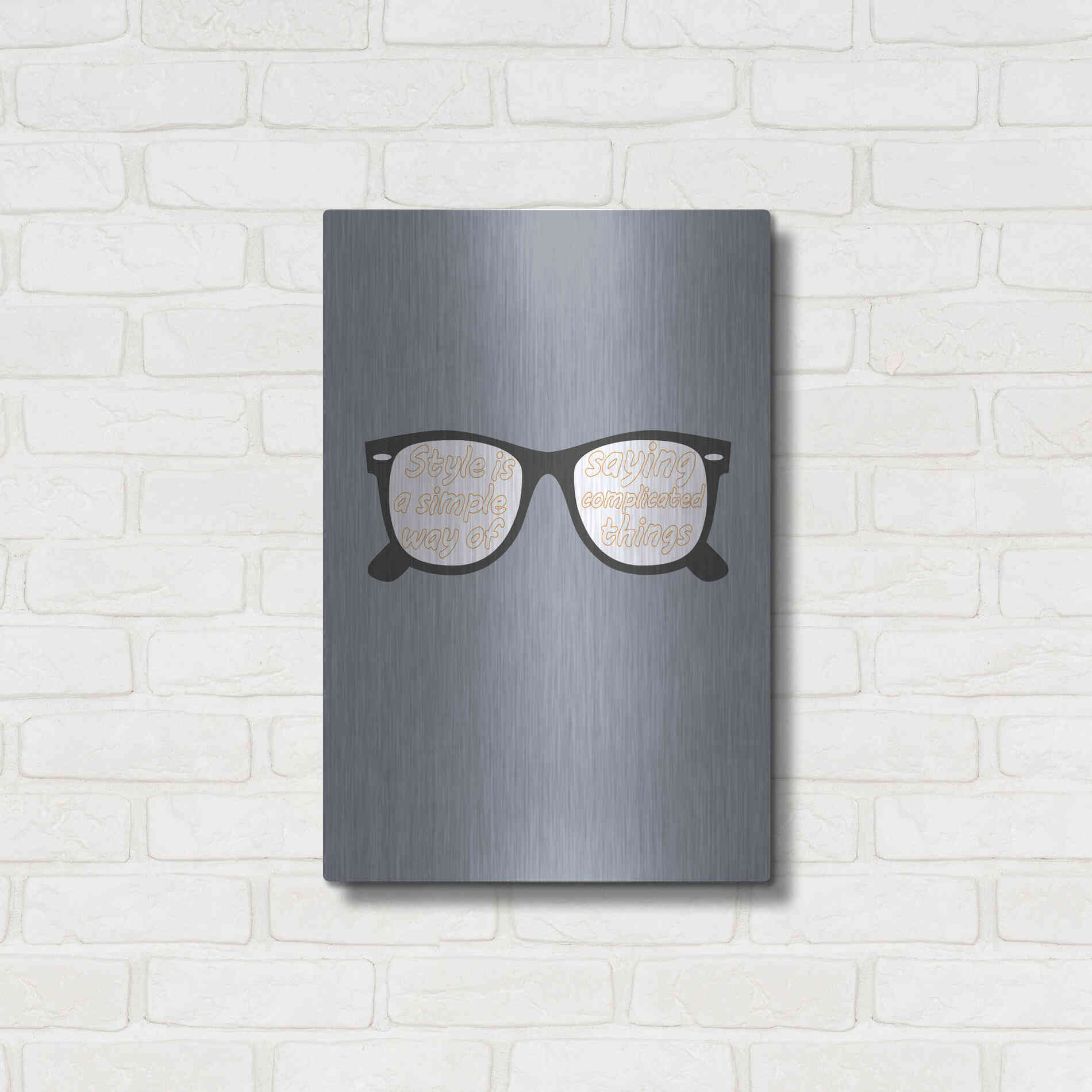 Luxe Metal Art 'Glasses' by GraphINC, Metal Wall Art,16x24