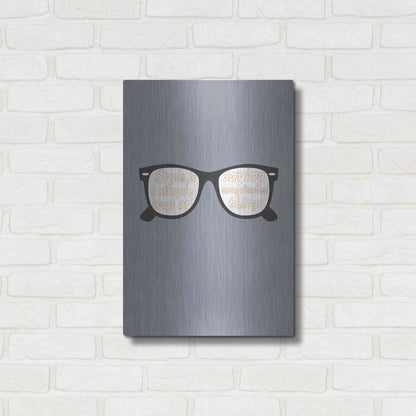 Luxe Metal Art 'Glasses' by GraphINC, Metal Wall Art,16x24