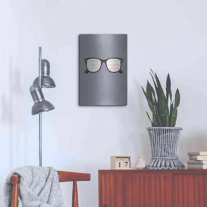 Luxe Metal Art 'Glasses' by GraphINC, Metal Wall Art,16x24