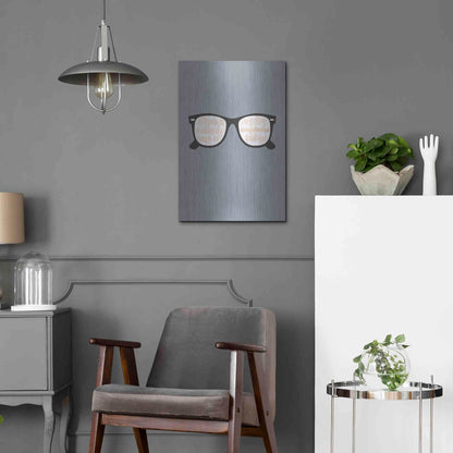 Luxe Metal Art 'Glasses' by GraphINC, Metal Wall Art,16x24