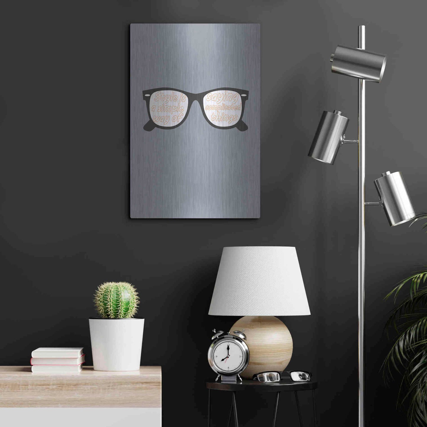 Luxe Metal Art 'Glasses' by GraphINC, Metal Wall Art,16x24