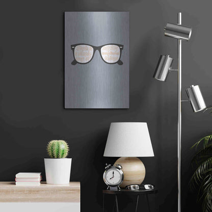 Luxe Metal Art 'Glasses' by GraphINC, Metal Wall Art,16x24