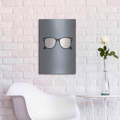 Luxe Metal Art 'Glasses' by GraphINC, Metal Wall Art,16x24