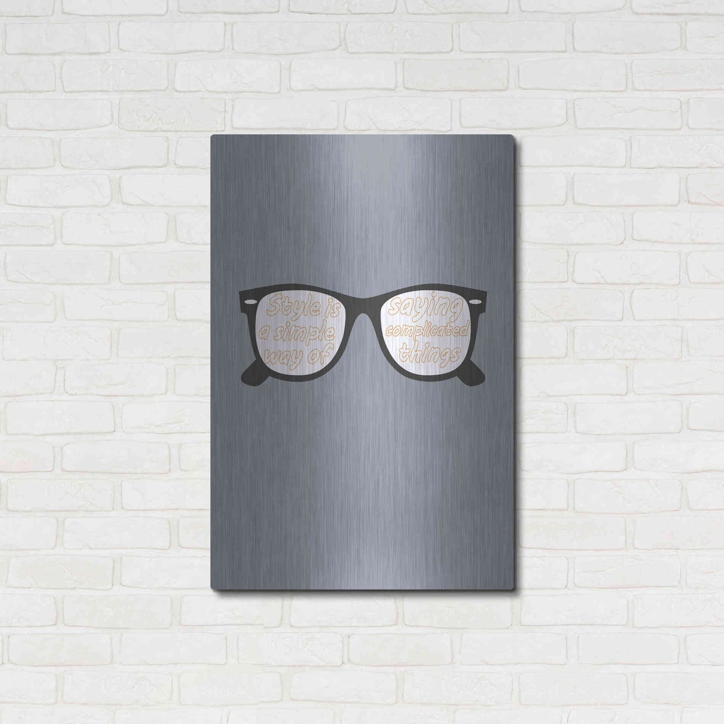 Luxe Metal Art 'Glasses' by GraphINC, Metal Wall Art,24x36