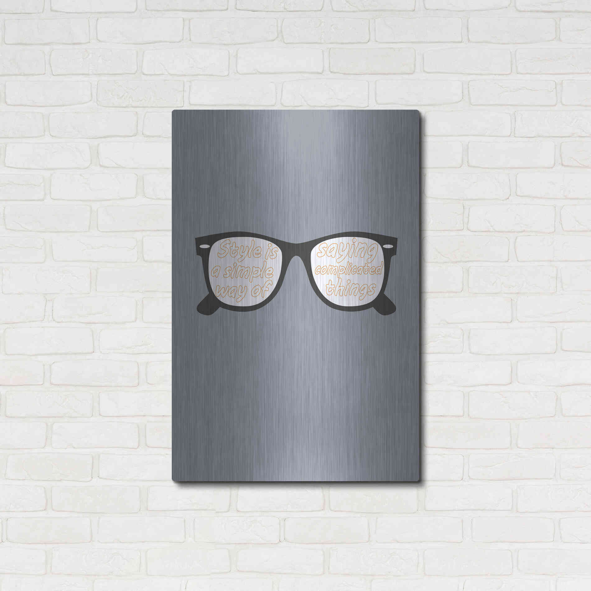Luxe Metal Art 'Glasses' by GraphINC, Metal Wall Art,24x36