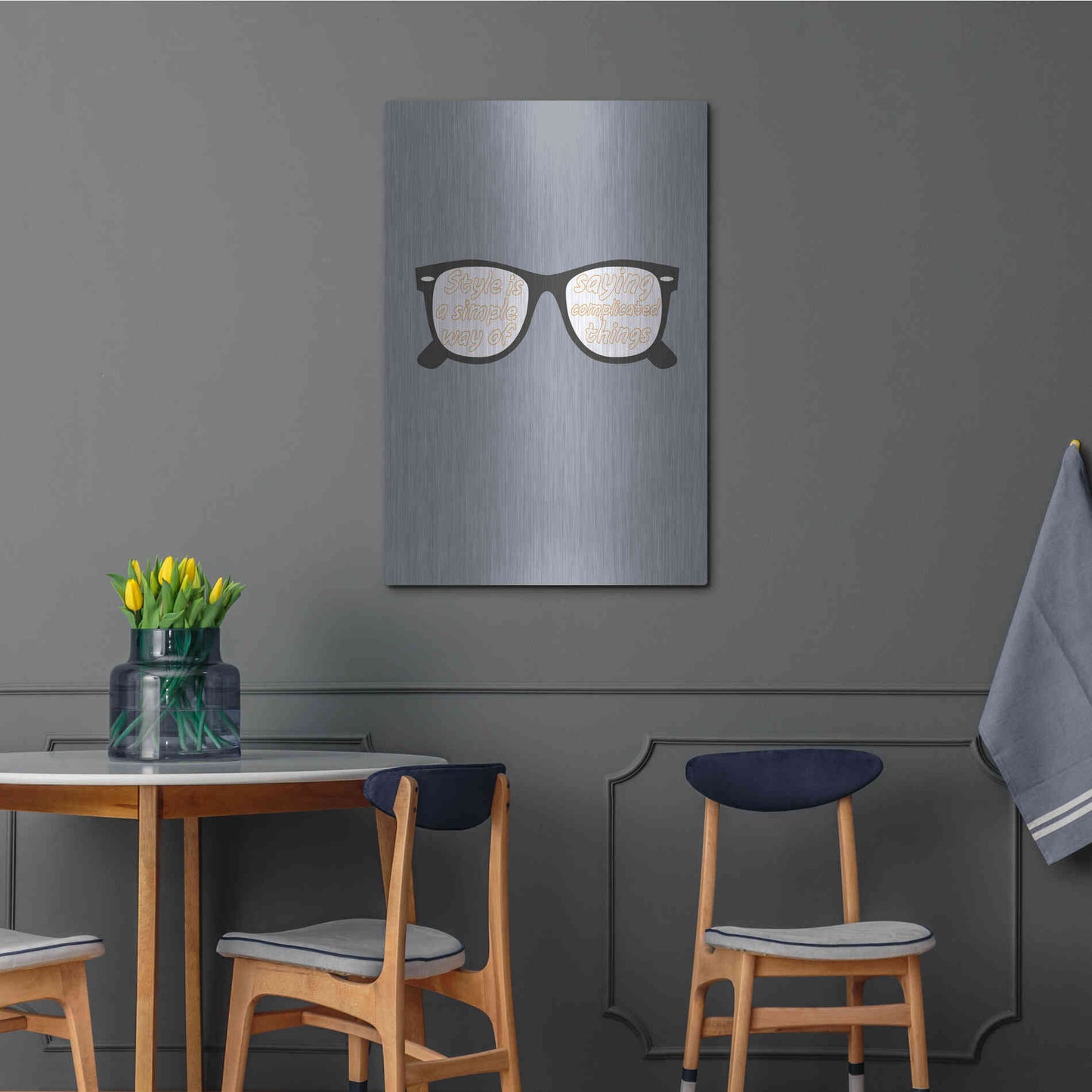 Luxe Metal Art 'Glasses' by GraphINC, Metal Wall Art,24x36