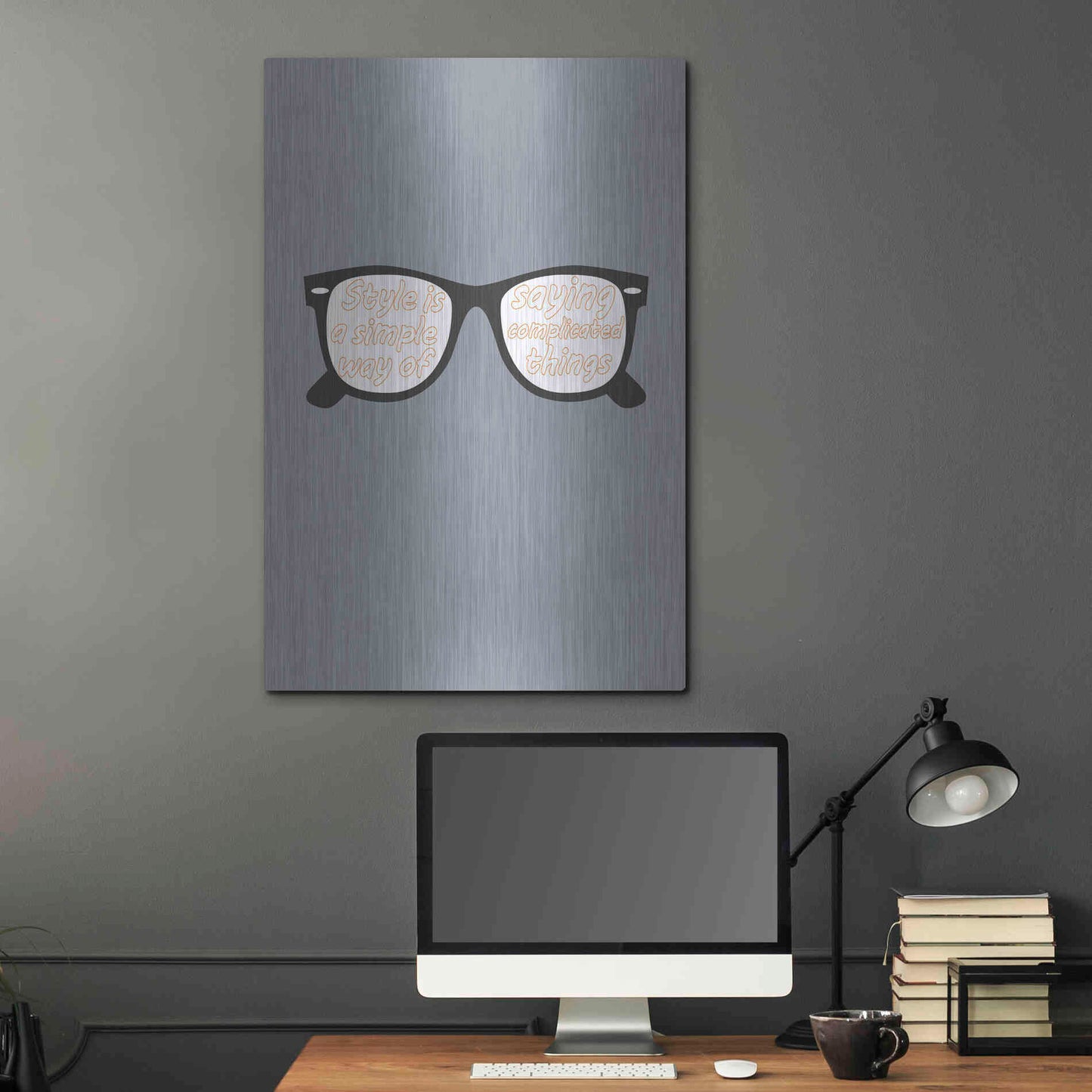 Luxe Metal Art 'Glasses' by GraphINC, Metal Wall Art,24x36