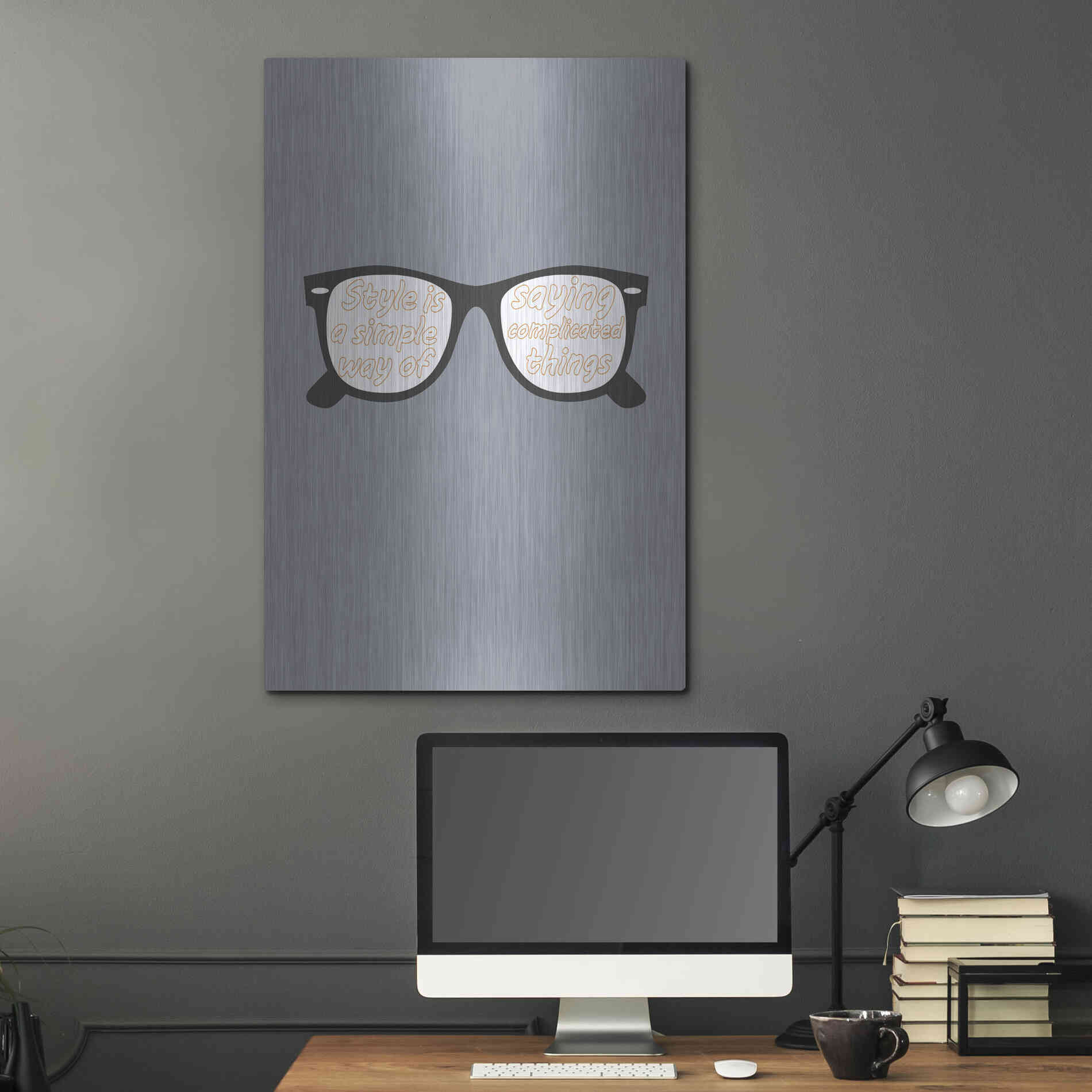 Luxe Metal Art 'Glasses' by GraphINC, Metal Wall Art,24x36