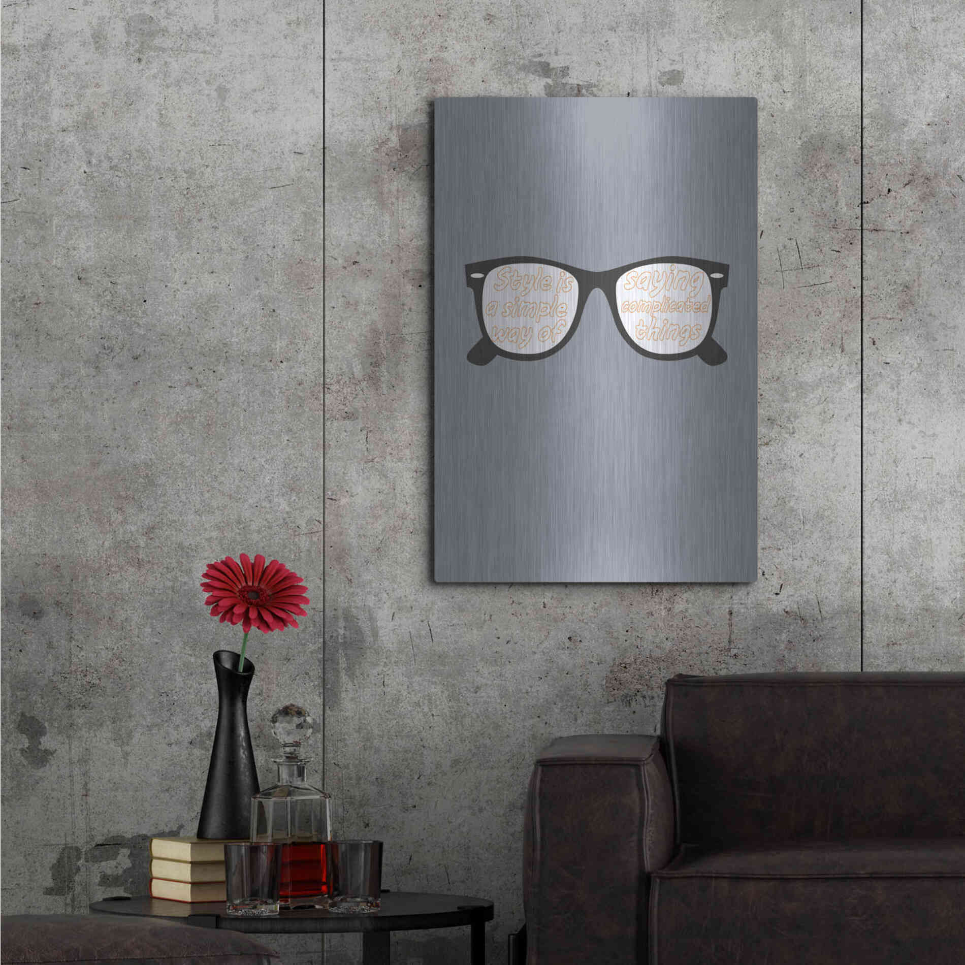 Luxe Metal Art 'Glasses' by GraphINC, Metal Wall Art,24x36