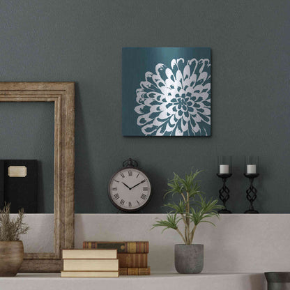 Luxe Metal Art 'Graphic Flower 1' by GraphINC, Metal Wall Art,12x12