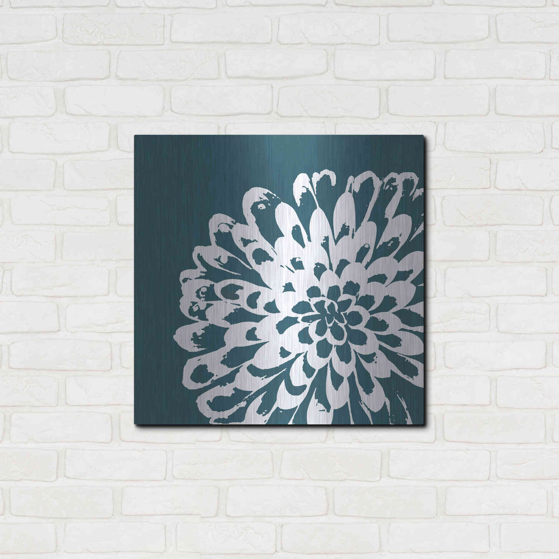 Luxe Metal Art 'Graphic Flower 1' by GraphINC, Metal Wall Art,24x24