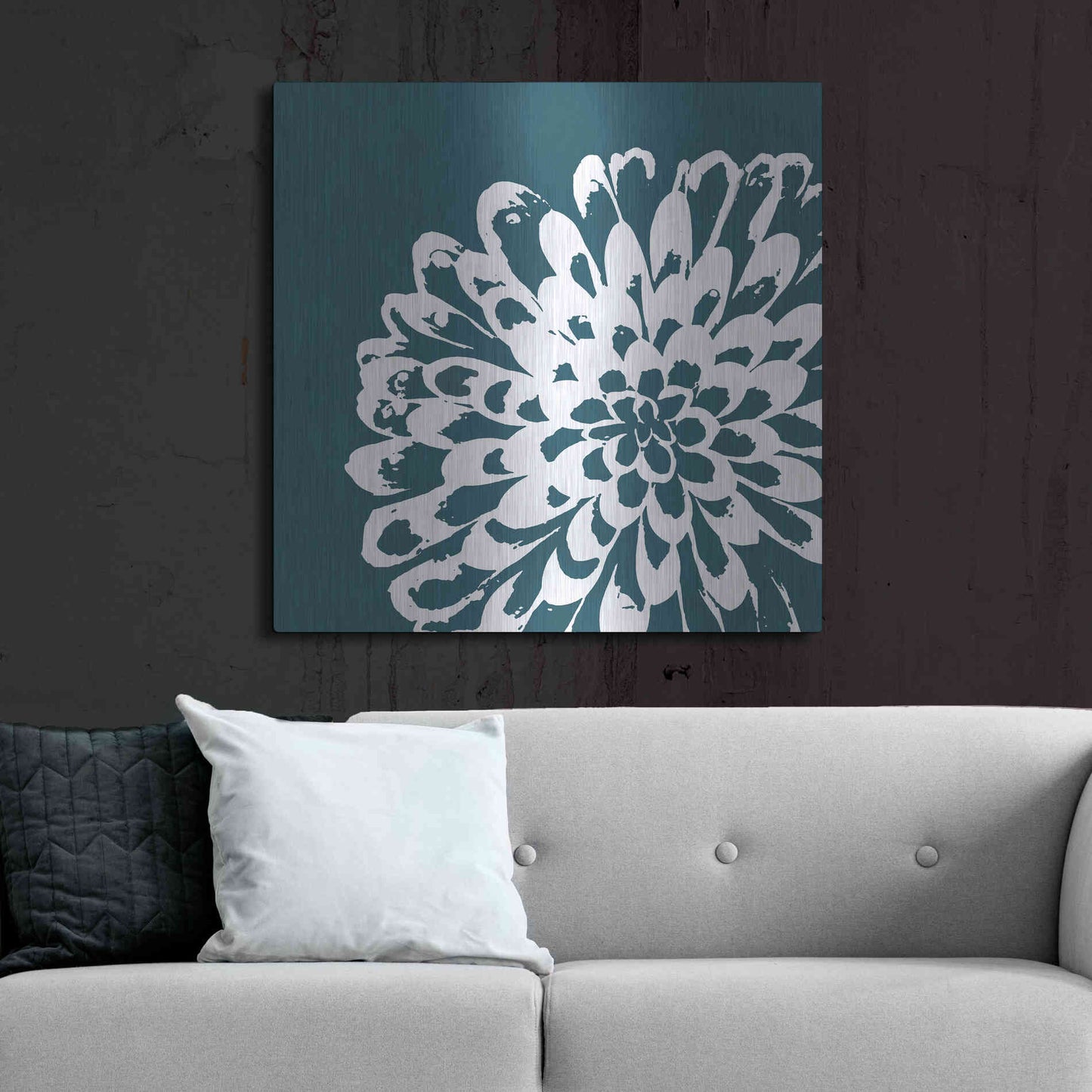 Luxe Metal Art 'Graphic Flower 1' by GraphINC, Metal Wall Art,36x36