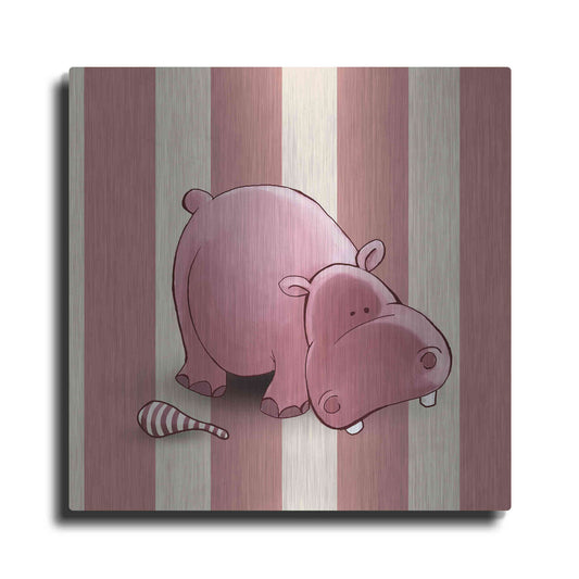 Luxe Metal Art 'Hippo Pink' by GraphINC, Metal Wall Art