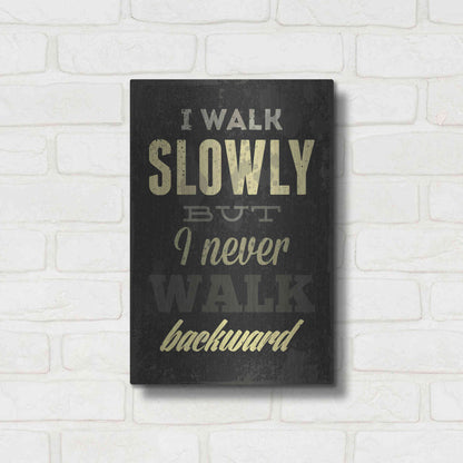 Luxe Metal Art 'I Walk Slowly' by GraphINC, Metal Wall Art,12x16