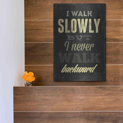 Luxe Metal Art 'I Walk Slowly' by GraphINC, Metal Wall Art,12x16