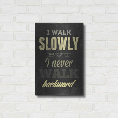 Luxe Metal Art 'I Walk Slowly' by GraphINC, Metal Wall Art,16x24