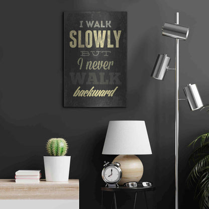 Luxe Metal Art 'I Walk Slowly' by GraphINC, Metal Wall Art,16x24