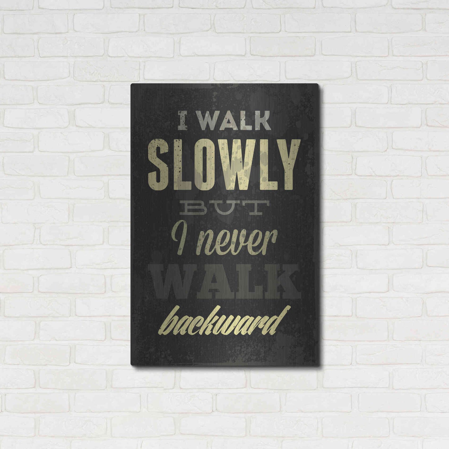 Luxe Metal Art 'I Walk Slowly' by GraphINC, Metal Wall Art,24x36