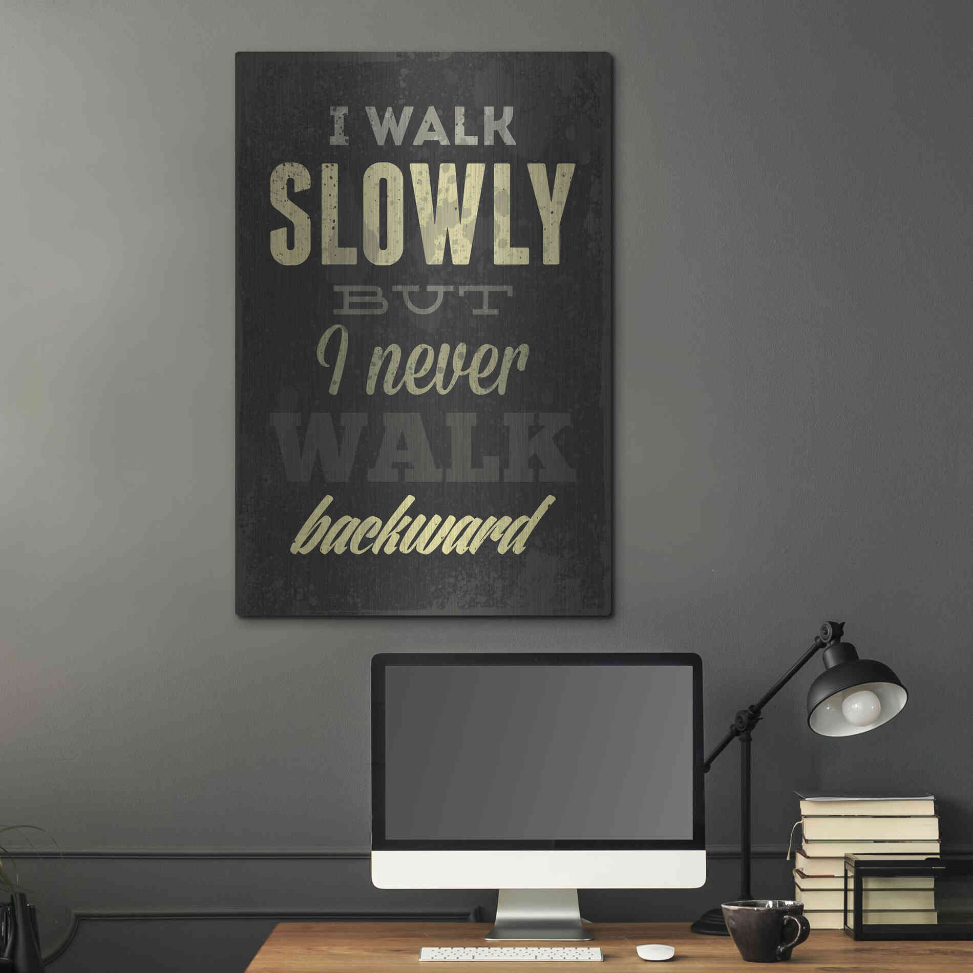 Luxe Metal Art 'I Walk Slowly' by GraphINC, Metal Wall Art,24x36