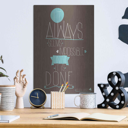 Luxe Metal Art 'It Always Seems' by GraphINC, Metal Wall Art,12x16