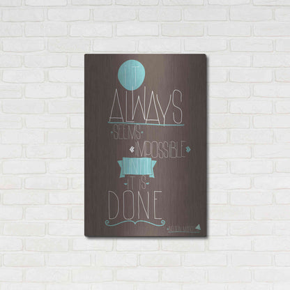 Luxe Metal Art 'It Always Seems' by GraphINC, Metal Wall Art,24x36