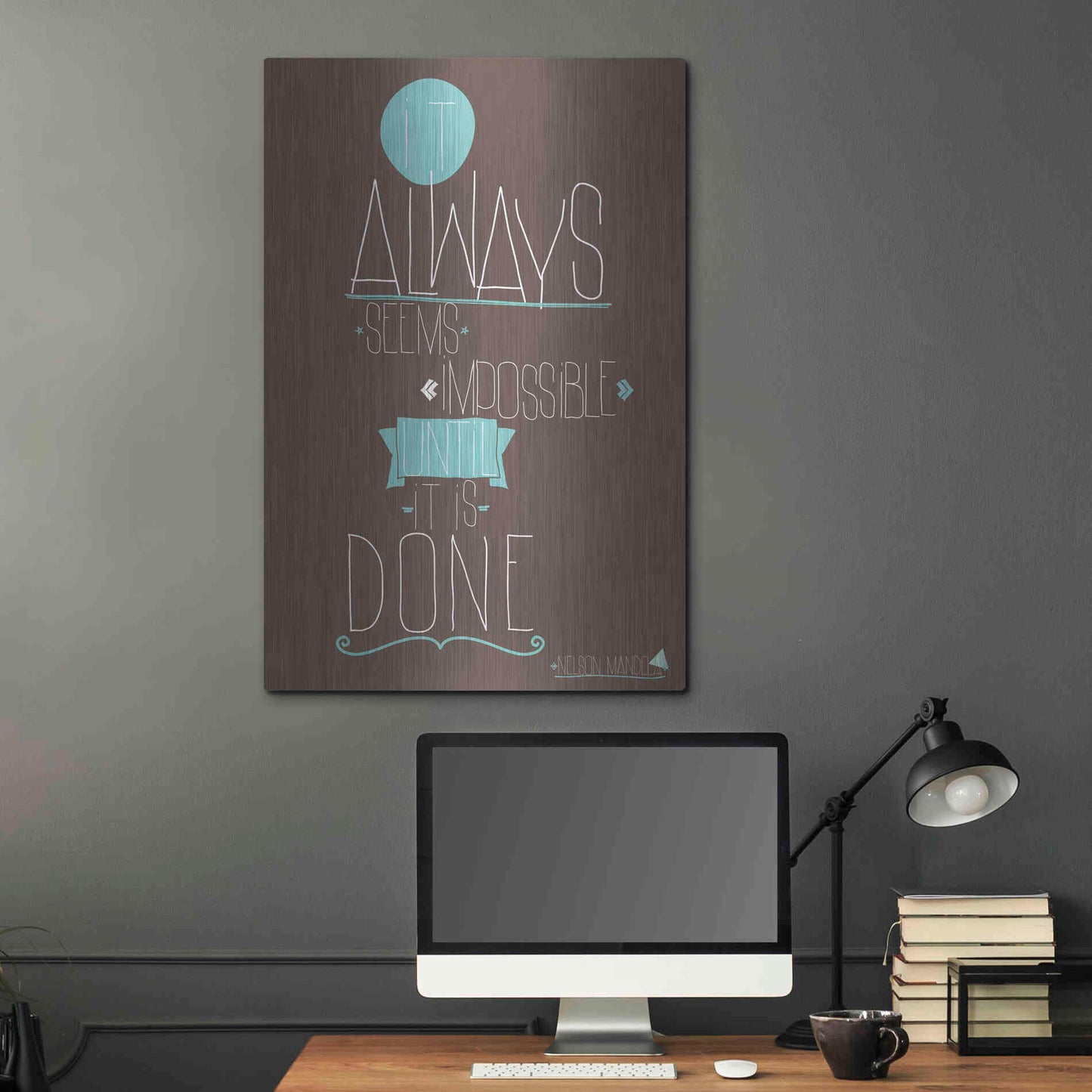 Luxe Metal Art 'It Always Seems' by GraphINC, Metal Wall Art,24x36